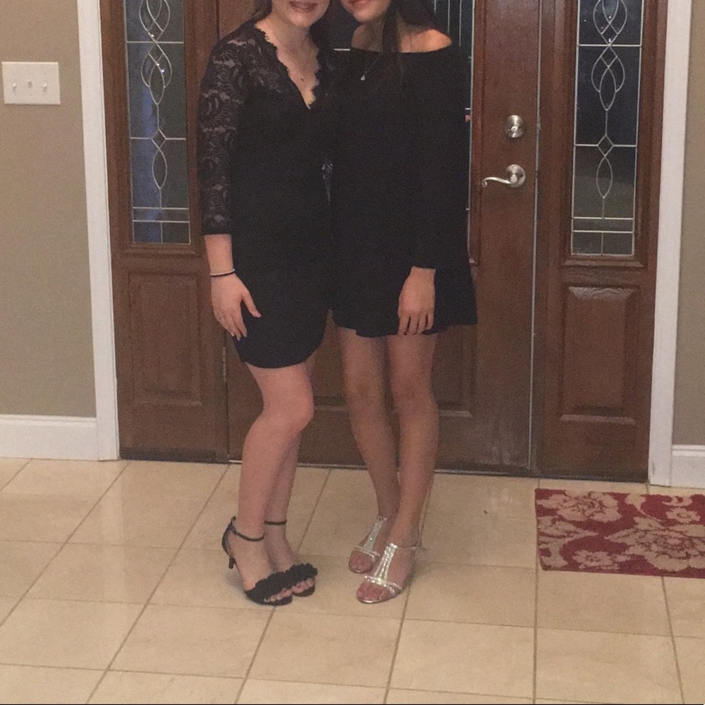 Rue 21 Black Off The Shoulder Long Sleeve Dress